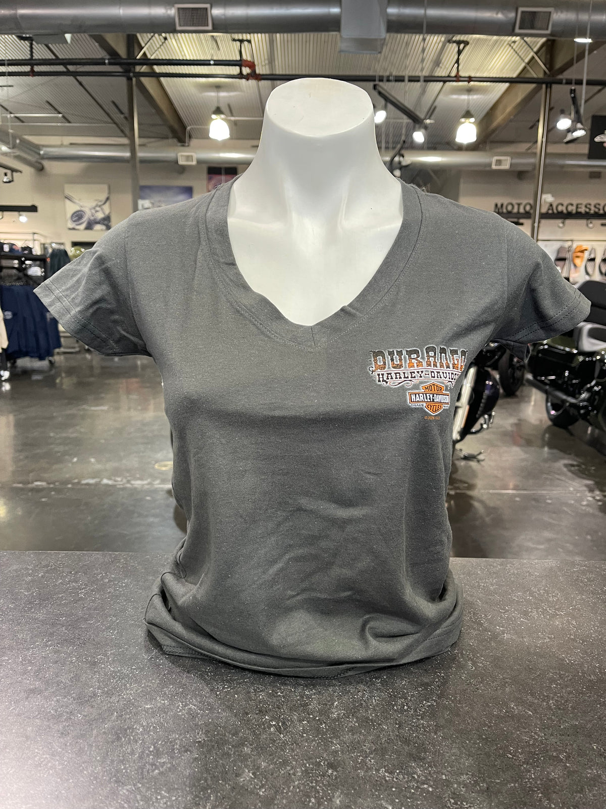 Gray V-neck - Train Back