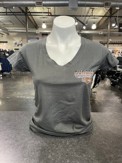 Gray V-neck - Train Back