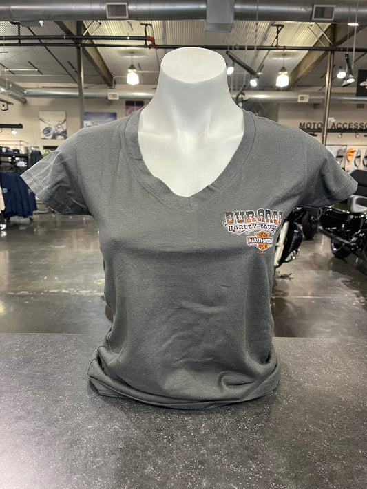 Gray V-neck - Train Back